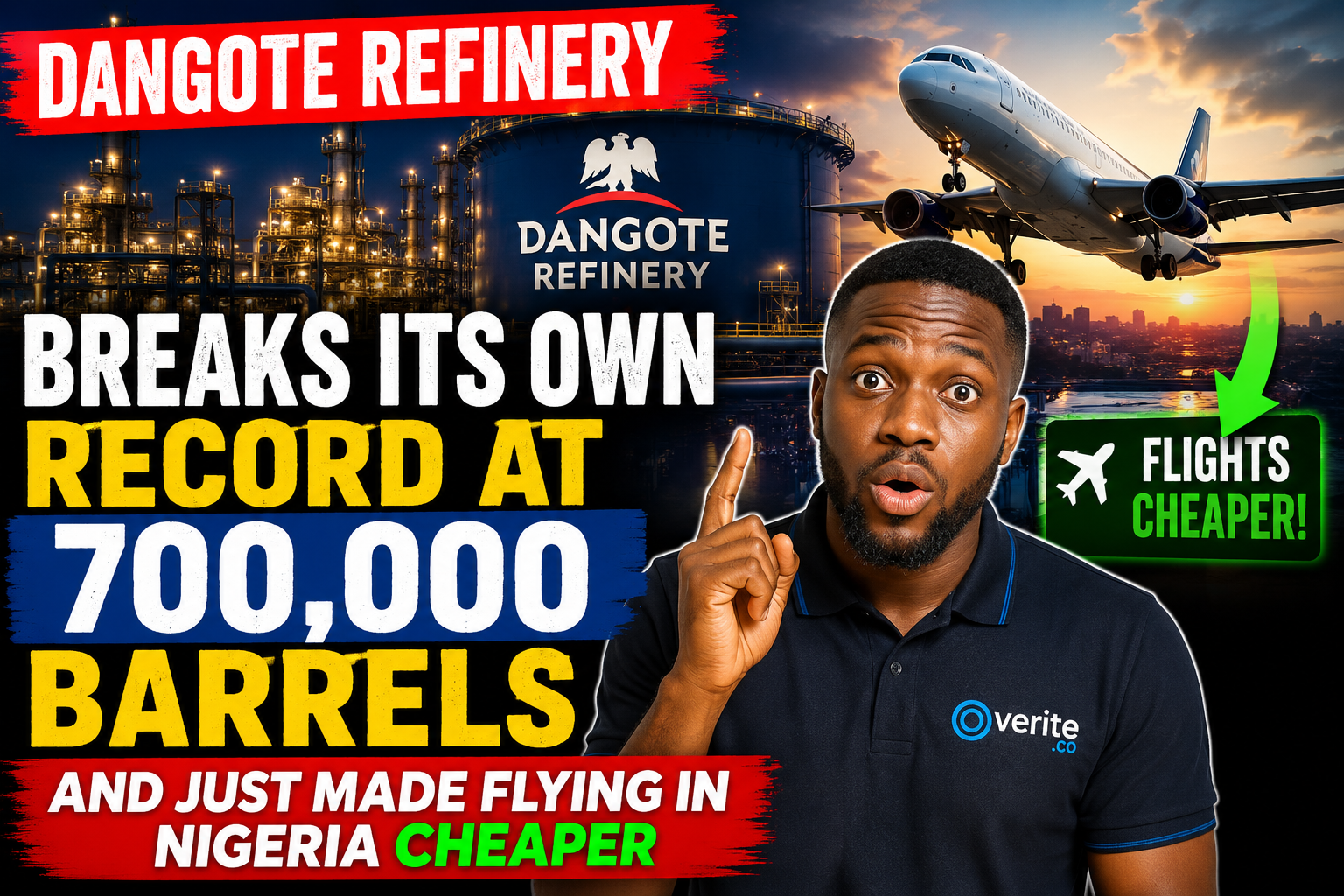 Dangote Refinery Breaks Its Own Record at 700,000 Barrels  And Just Made Flying in Nigeria Cheaper